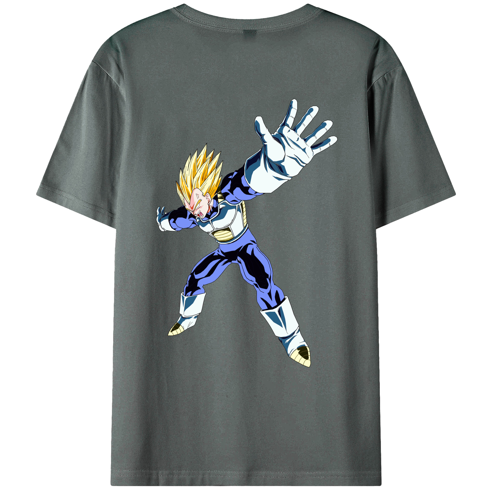 （画像用） ドラゴンボール ベジータ四世（Bejīta Yonsei）DRAGON BALL Vegeta IV 綿100％ メンズ半袖Tシャツ（バックプリント） 通気性